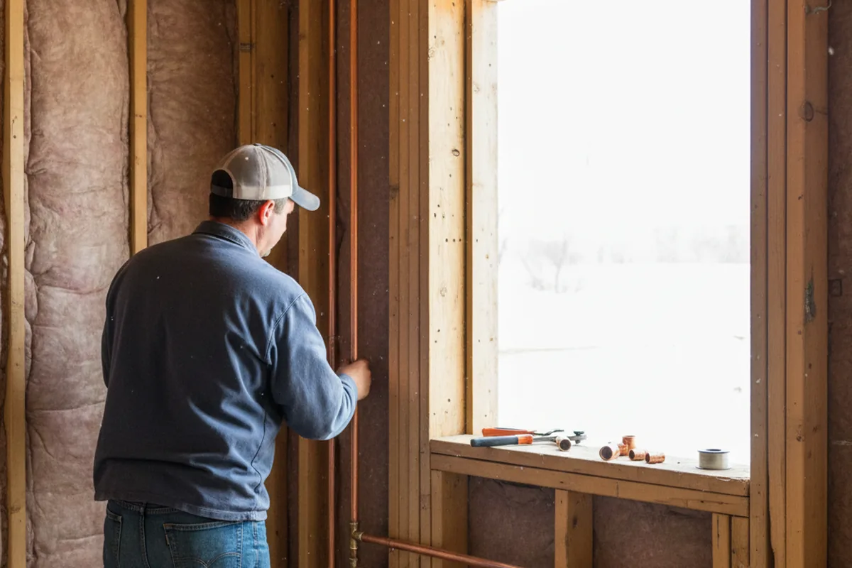 Licensed plumber running new copper supply lines in a Southside home