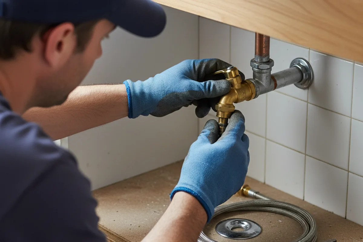 Shutoff valve and fitting work during Emergency Plumbing in Southside